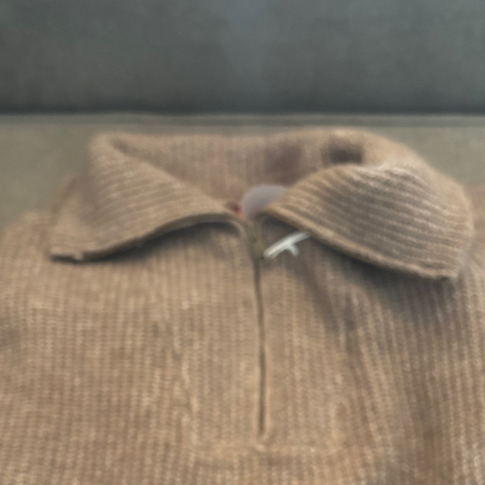 Knit Quarter-Zip Sweater in Brown Womens - Picture 6 of 9